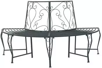 vidaXL Baumbank 4-Sitzer 160x80x89cm Stahl silbergrau (42029530)