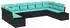 vidaXL Gartensofa-Set 10-teilig, 9-Sitzanzahl, schwarz und türkis (3355915)