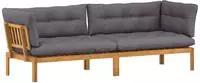 vidaXL Garten Pallet Sofa Einheiten 2 St&uuml;ck Nat&uuml;rlich und Dunkelgrau
