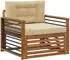 vidaXL Outdoor-Sofa Akazienholz und Polyester, natur/beige (3436408)