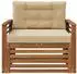 vidaXL Outdoor-Sofa Akazienholz und Polyester, natur/beige (3436408)