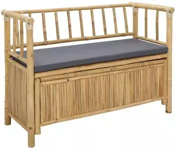 vidaXL Garten-Aufbewahrungsbank Bambus natur 110x47x80cm (42028077)