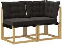 vidaXL 2 stk. Outdoor Mittel- und Ecksofa Wei&szlig;