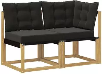 vidaXL Outdoor Mittel- und Ecksofa wei&szlig;, 2-tlg. (901619)