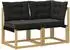 vidaXL Outdoor Mittel- und Ecksofa weiß, 2-tlg. (901619)