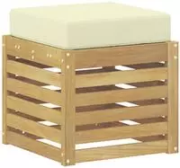 vidaXL Outdoor Hocker Bank Massivholz Akazie Wei&szlig;