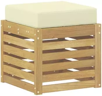 vidaXL Outdoor Hocker Bank Akazienholz massiv, wei&szlig; (901680)