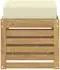 vidaXL Outdoor Hocker Bank Akazienholz massiv, weiß (901680)