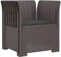 vidaXL 1-Sitzer Sessel mit Kissen Rattan-Look PP Hellgrau