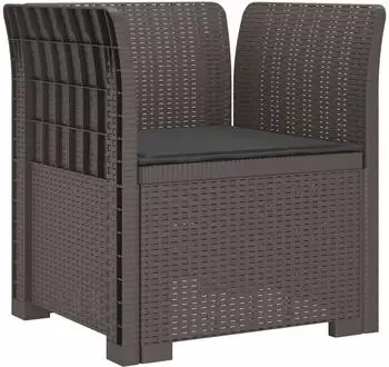 vidaXL 1-Sitzer Sessel mit Kissen, Rattan-Look PP, hellgrau (8011865)