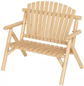 Costway Gartenbank Holz 2-Sitzer mit Armlehnen, wetterfest, bis 300kg (ZB35490ZM)