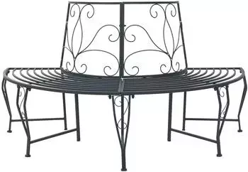 vidaXL Baumbank 4-Sitzer 160x80x89cm Stahl silbergrau (42029522)