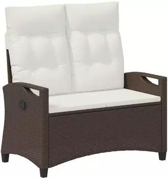vidaXL Gartenbank mit Kissen, braun/creme, 105x60x112cm (42026851)