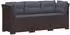 vidaXL Gartensofa 3-Sitzer mit Kissen, Rattan-Look PP, braun (3443841)