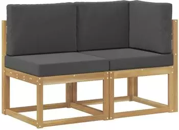 vidaXL Outdoor Sofa-Set 2-tlg., wei&szlig;, Akazien-Massivholz (901475)