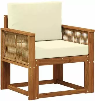 vidaXL Outdoor-Mittelsofa Akazienholz massiv, natur (3438834)