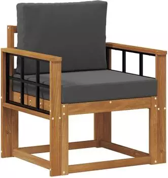 vidaXL Outdoor-Sofa Akazienholz massiv, Polyester, natur (3436244)