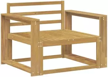 vidaXL Outdoor-Mittelsofa Akazienholz massiv, wei&szlig; (3439013)