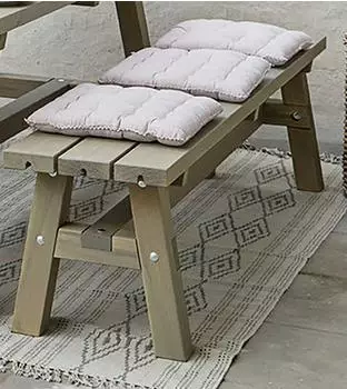 Plus A/S Country Plankenbank, graubraun, 177x37x46cm