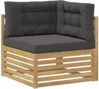 vidaXL Outdoor Ecksofa Massivholz Akazie Wei&szlig;