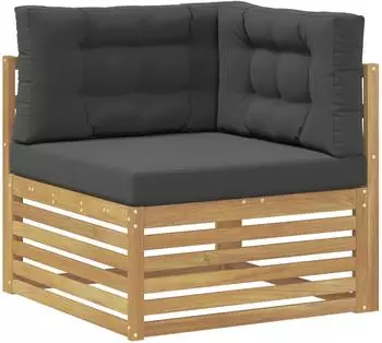 vidaXL Outdoor-Ecksofa Massivholz Akazie wei&szlig; (901574)