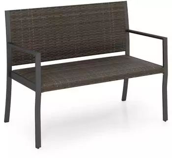 Costway Gartenbank 2-Sitzer, Polyrattan, braun, 110x55x84cm, bis 360kg (TI98425NZ)