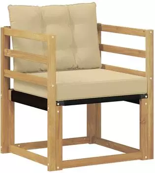 vidaXL Outdoor-Sofa Akazienholz und Textilene, wei&szlig; (3439031)