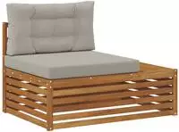 vidaXL Outdoor Endsofa 3 St&uuml;ck Nat&uuml;rlich und Hellgrau 115 x 83 x 73 cm
