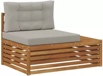 vidaXL Outdoor-Endsofa 3-teilig, natur und hellgrau, 115x83x73cm (900574)