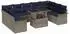 vidaXL Garten-Lounge-Set 10-teilig, Poly Rattan, grau