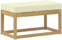 vidaXL Outdoor Hocker Bank Massivholz Akazie Whitewash und Creme