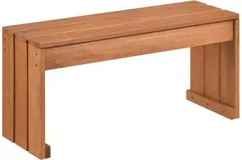 Costway Gartenbank ohne Lehne, Hartholz wetterfest, 90x30x44cm (VH36519)