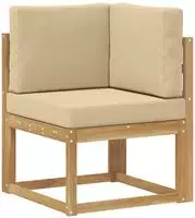 vidaXL Outdoor Ecksofa Massivholz Akazie Wei&szlig;