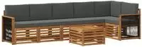 vidaXL Outdoor-Sofagarnitur 6 stk. Natur und Anthrazit