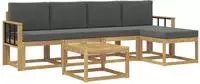 vidaXL Outdoor-Sofagarnitur 6 stk. Wei&szlig; und Anthrazit