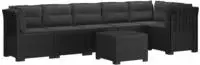 vidaXL 6-Sitzer Garten Sofa mit Kissen Rattan Look PP Anthrazit