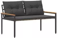 vidaXL Bank Outdoor 2 -Seater 116 x 67,5 x 72 cm Poly-Rattan