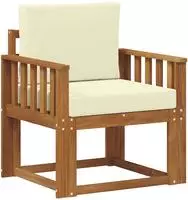 vidaXL Outdoor-Sofa Massives Akazienholz und Polyester Natur