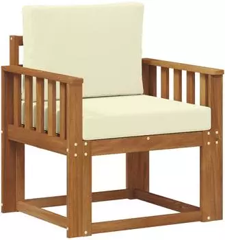 vidaXL Outdoor-Sofa Akazienholz und Polyester, natur (3436227)