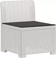 vidaXL 1-Sitzer Garten-Sofa mit Kissen Rattan-Look PP Wei&szlig;