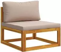 vidaXL Sofa-Mittelteil mit Kissen Massivholz Akazie Natur