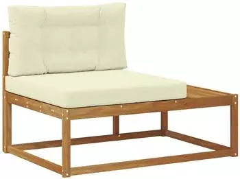 vidaXL Outdoor Endsofa mit Kissen, Akazienholz, natur, 115x83x73cm (900552)