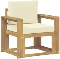 vidaXL Outdoor-Sofa Polyester Wei&szlig; und Creme