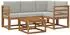 vidaXL Outdoor-Sofagarnitur 5-tlg., natur und hellgrau (3366344)