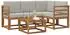 vidaXL Outdoor-Sofagarnitur 5-tlg., natur und hellgrau (3366344)