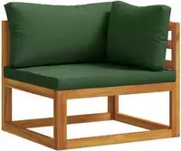 vidaXL Ecksofa mit Kissen Massivholz Akazie Natur