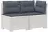 vidaXL Garten-Sofa 2-Sitzer Rattan-Look PP weiß mit Kissen (8011951)