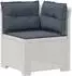 vidaXL Garten-Sofa 2-Sitzer Rattan-Look PP weiß mit Kissen (8011951)