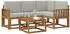 vidaXL Outdoor-Sofagarnitur 5-tlg. mit Kissen, natur und hellgrau (3366354)