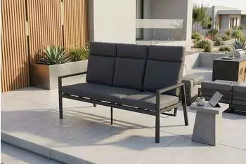 Gardissimo Turin 3-Sitzer Gartenbank, Aluminium, verstellbare R&uuml;ckenlehne